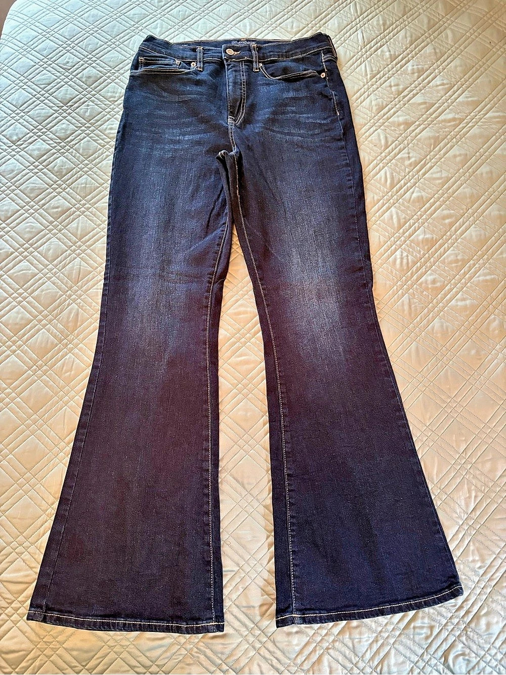 Lucky Brand High Rise Flare Stevie Flare Jeans in Blue Waist 12